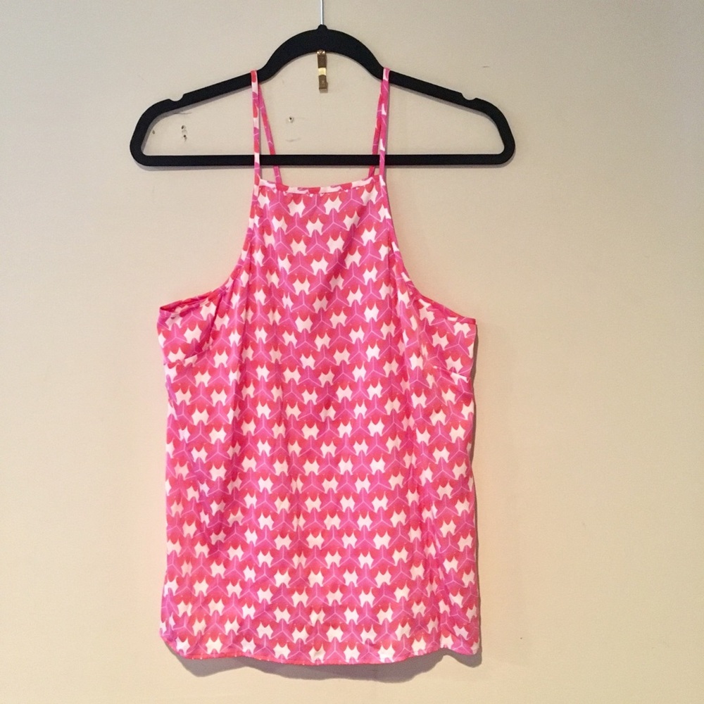 Pink red and white tank